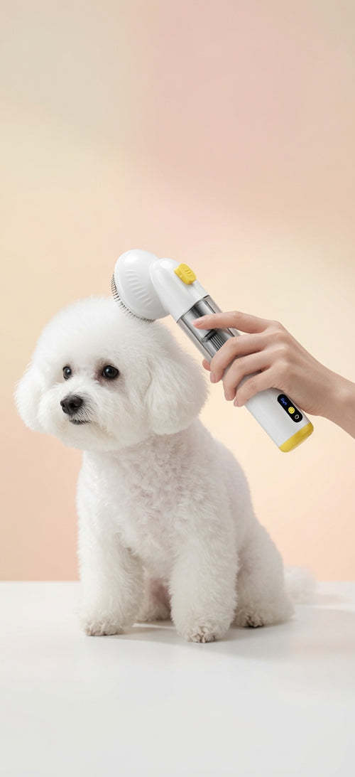 Brosse aspirante sans fil — toilettage & aspiration 2-en-1