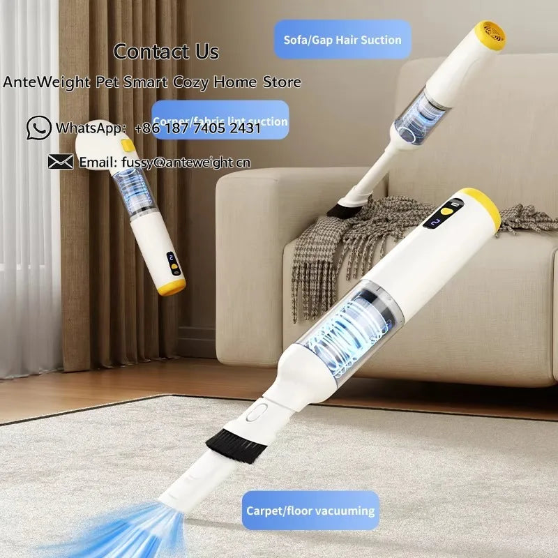 Brosse aspirante sans fil — toilettage & aspiration 2-en-1