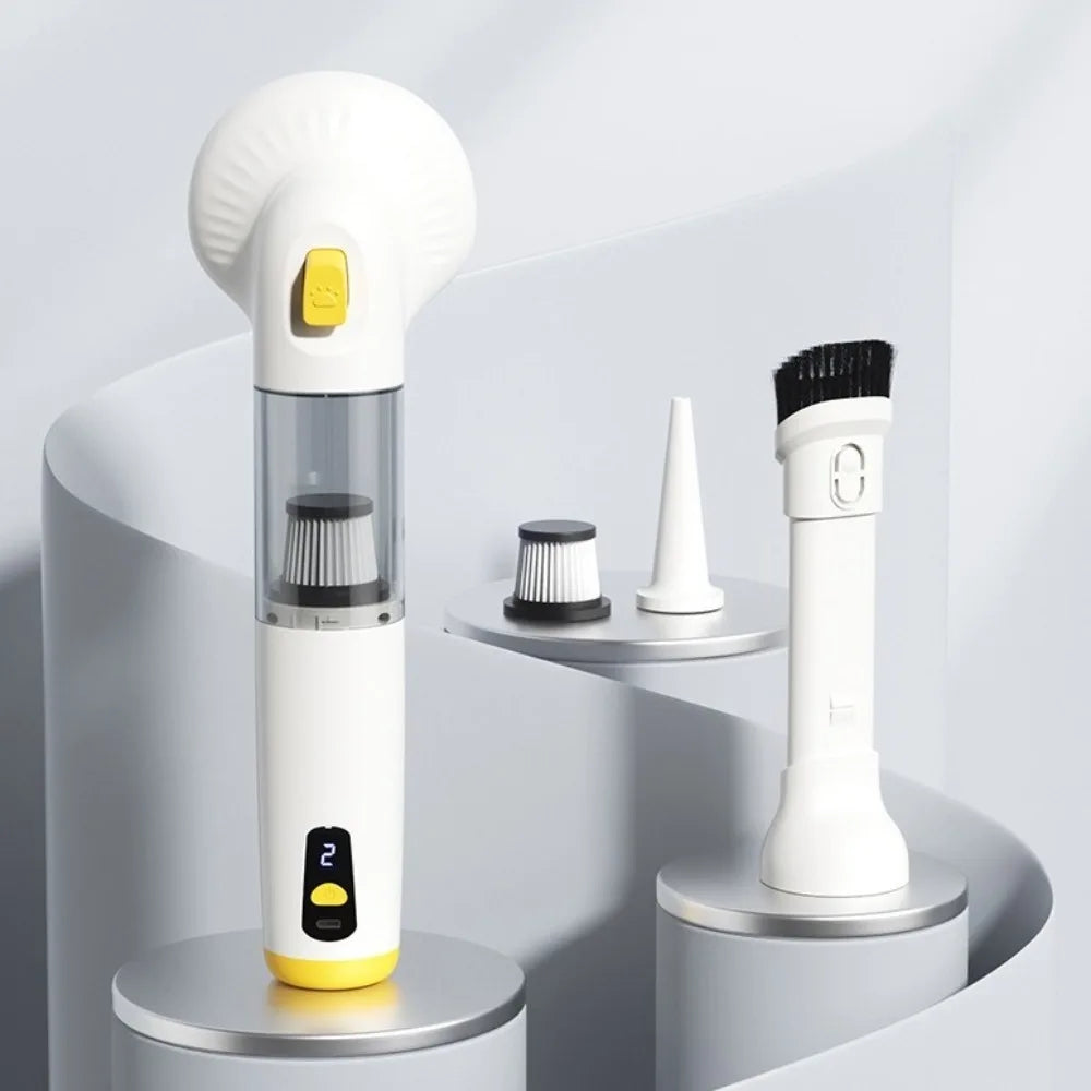 Brosse aspirante sans fil — toilettage & aspiration 2-en-1