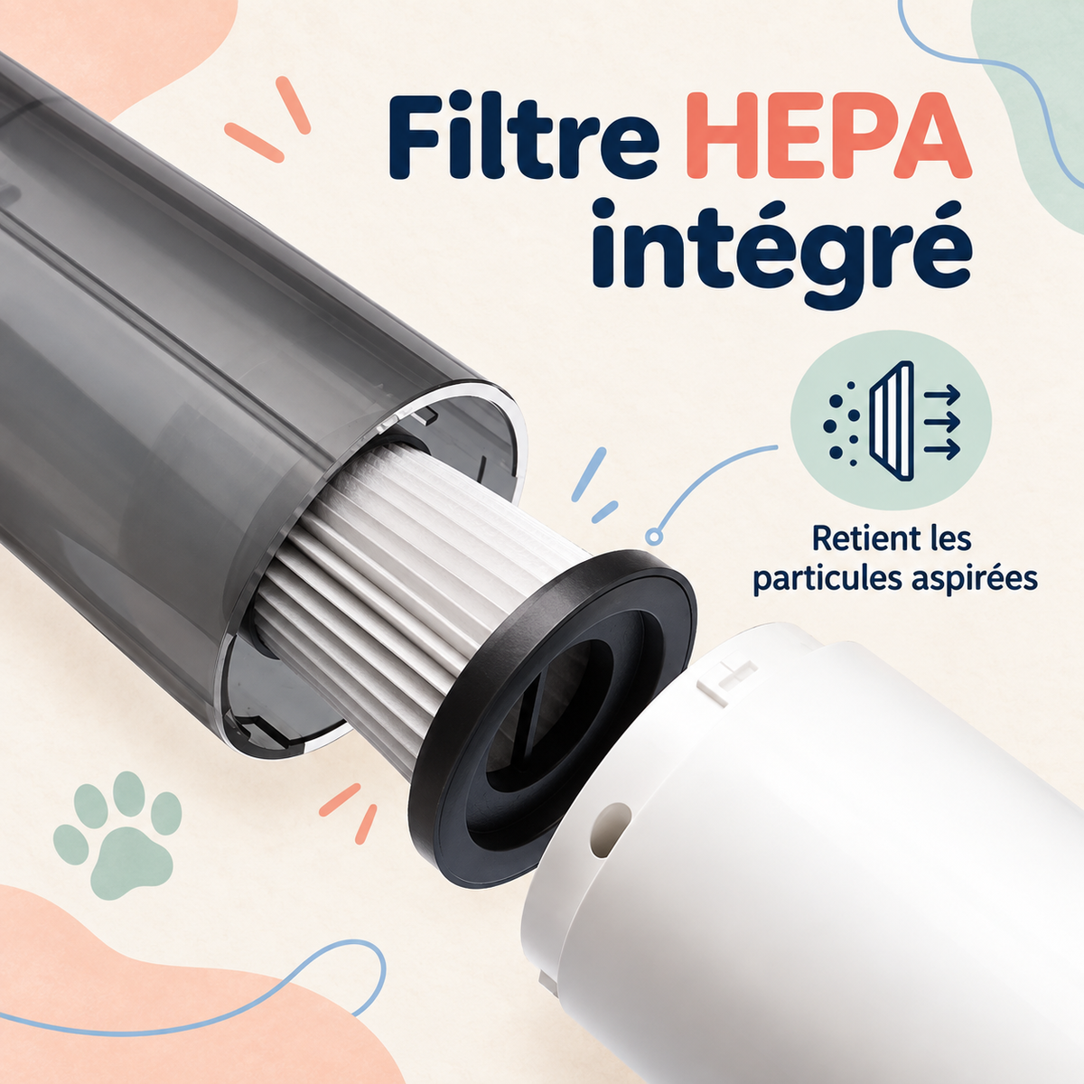 Aspirateur à poils d'animaux sans fil — fonction soufflage