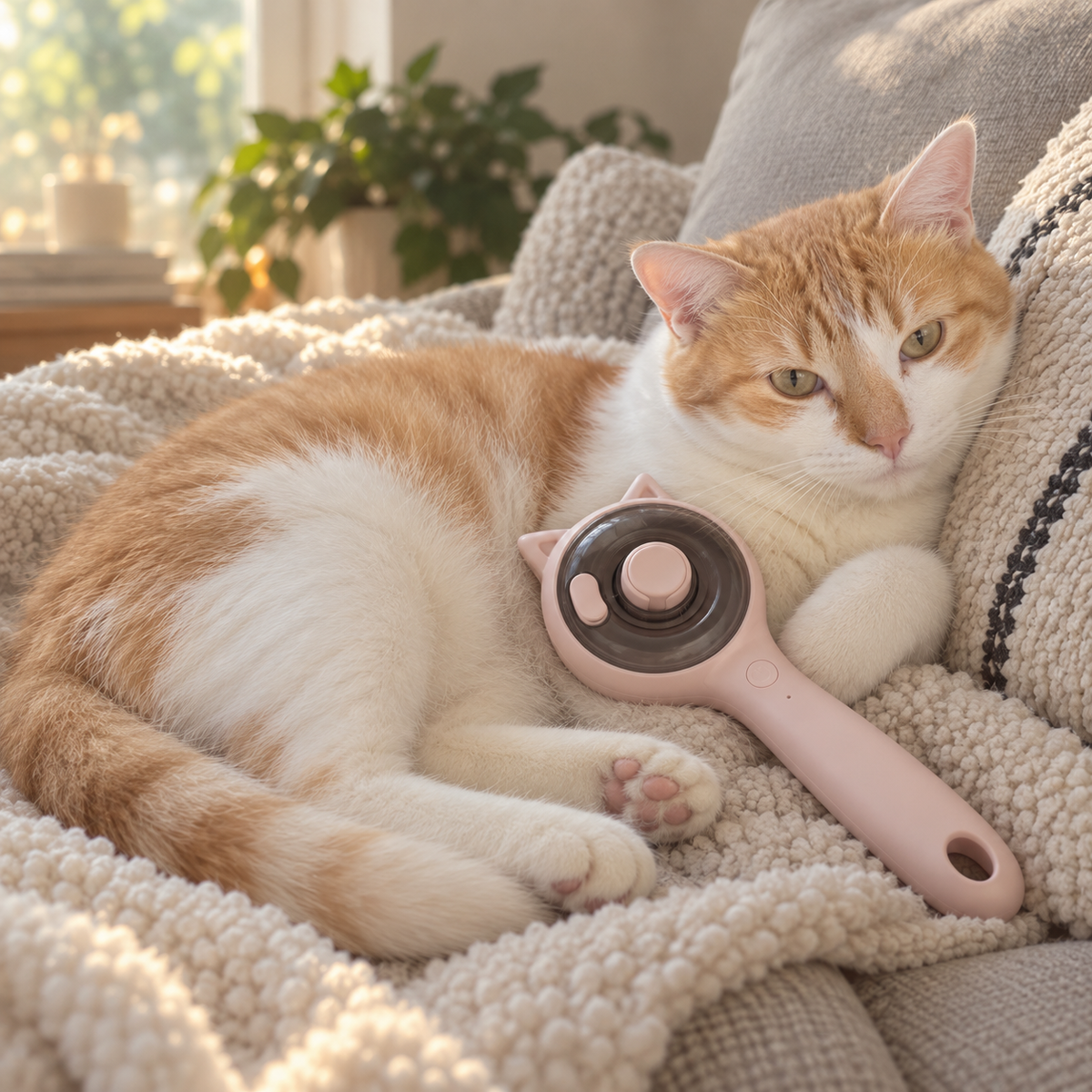 Brosse de toilettage à brume pour chien et chat — modèle oreilles de chat