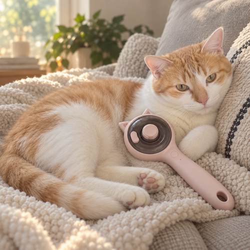 Brosse de toilettage à brume pour chien et chat — modèle oreilles de chat