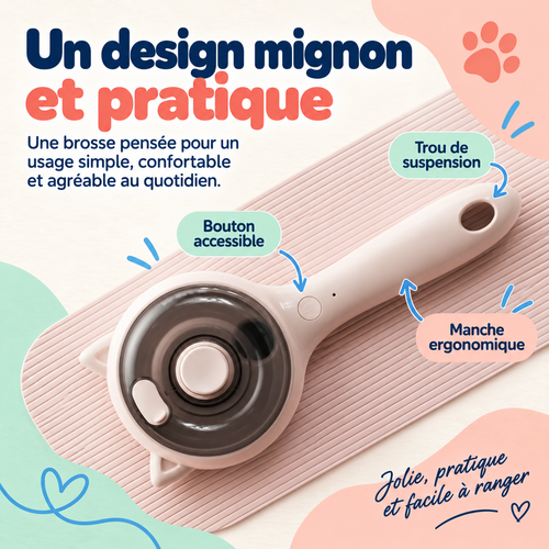 Brosse de toilettage à brume pour chien et chat — modèle oreilles de chat
