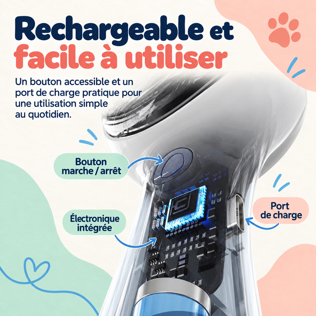 Brosse de toilettage à brume pour chien et chat — modèle oreilles de chat