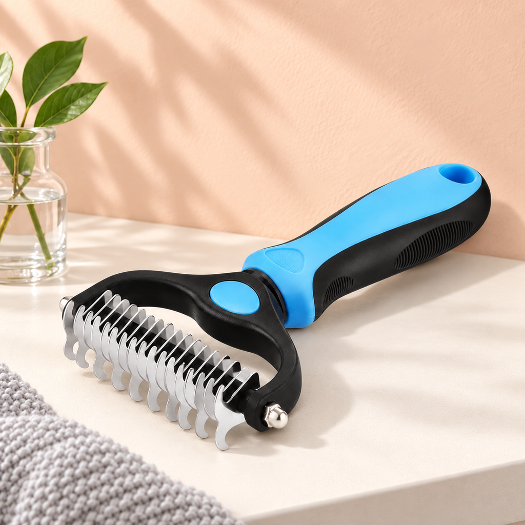 Brosse démêlante autonettoyante pour poils longs