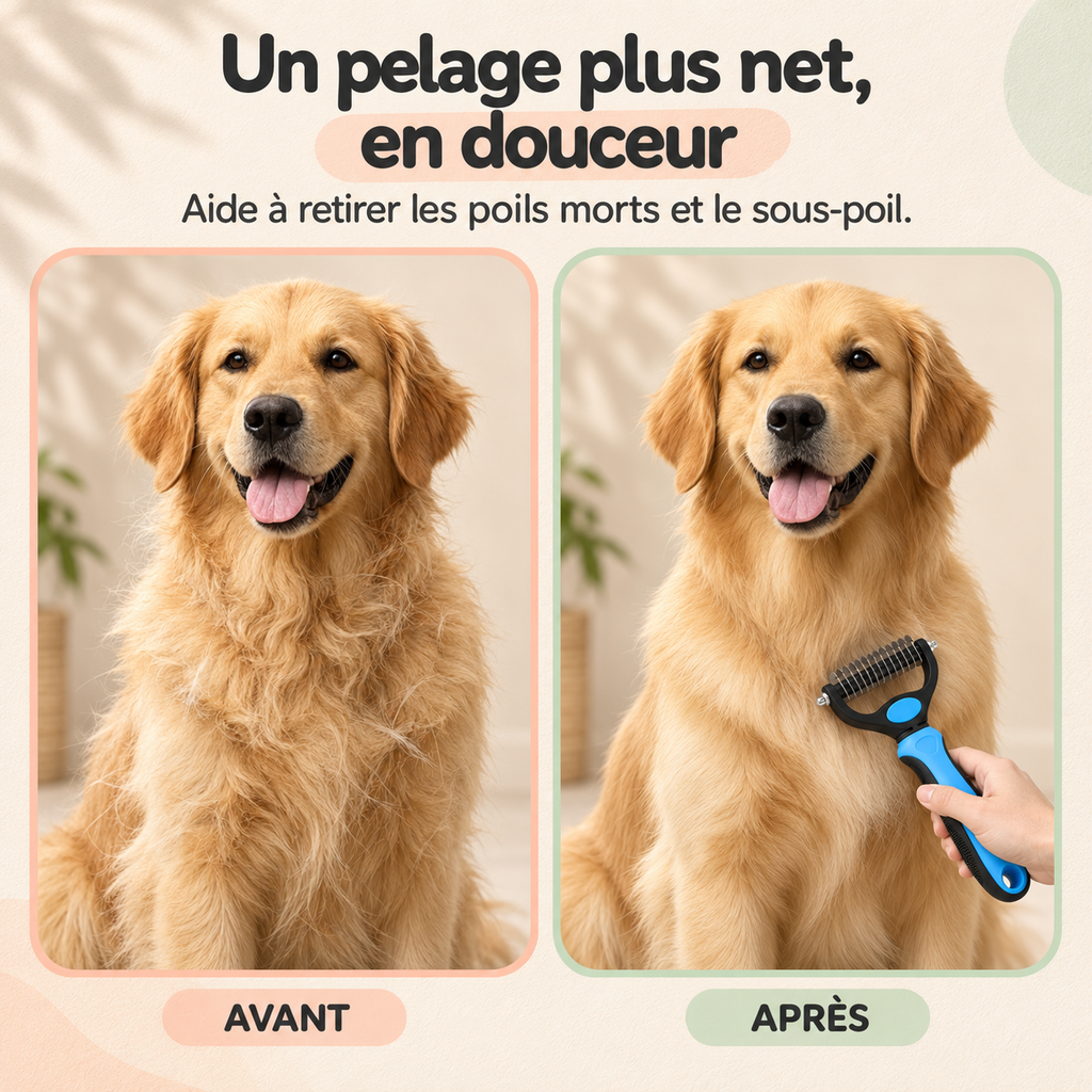 Brosse démêlante chien et chat à poils longs