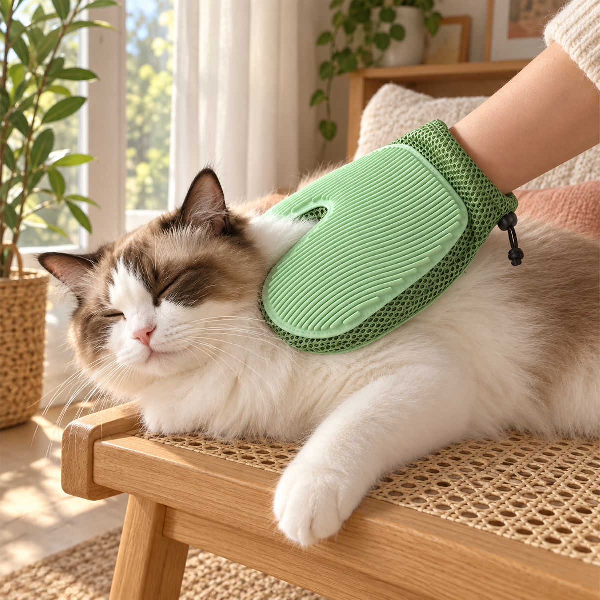 Gant de toilettage pour animaux sensibles