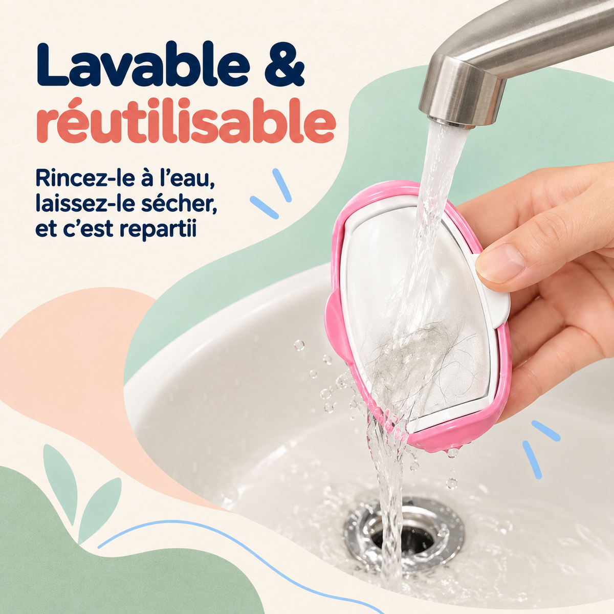 Rouleau anti-poils Pingouin — lavable à l'eau