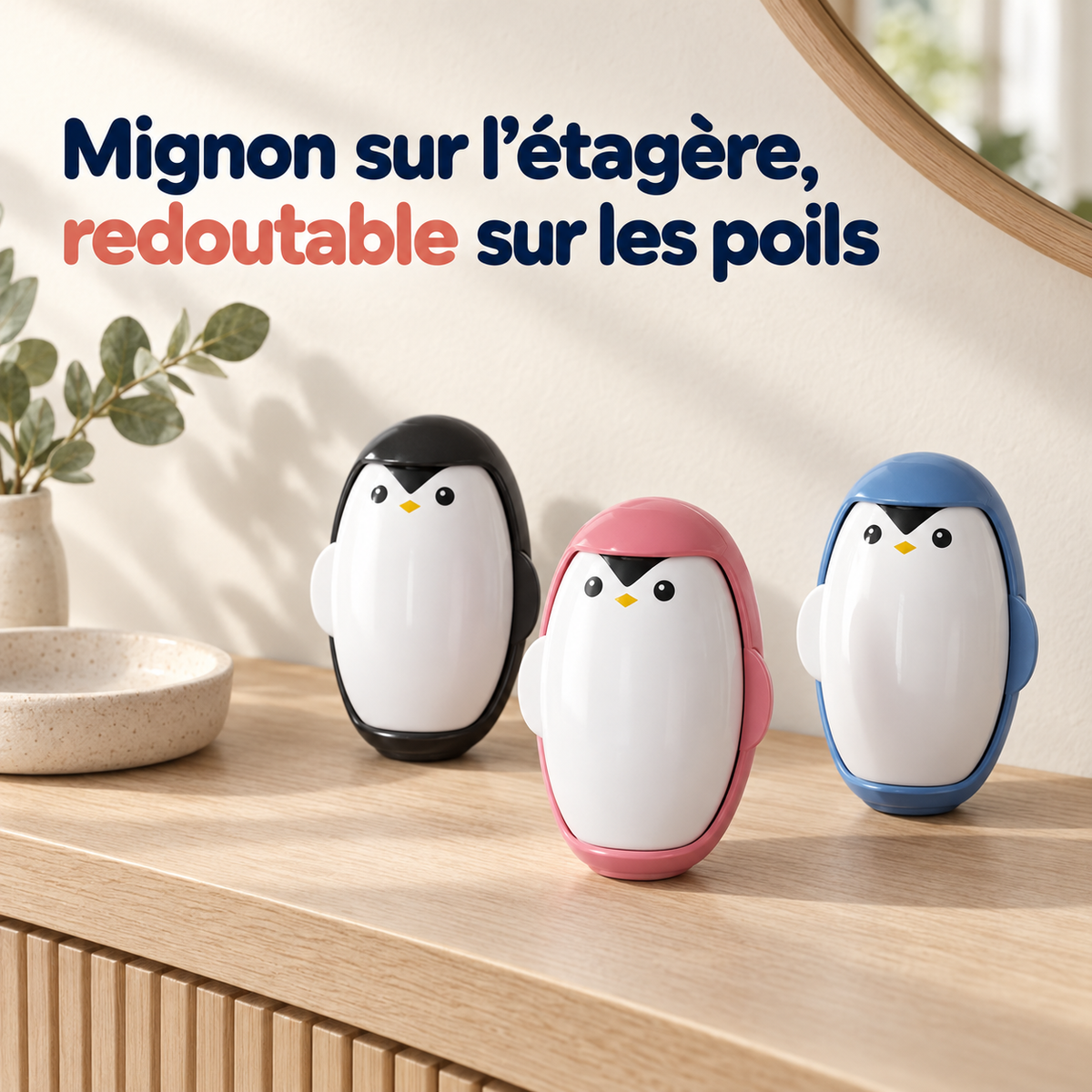 Rouleau anti-poils Pingouin Floomy — vue du produit